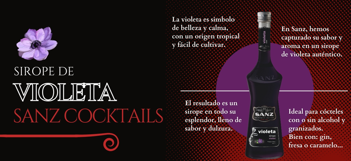 Sirope de violeta para cócteles con o sin alcohol