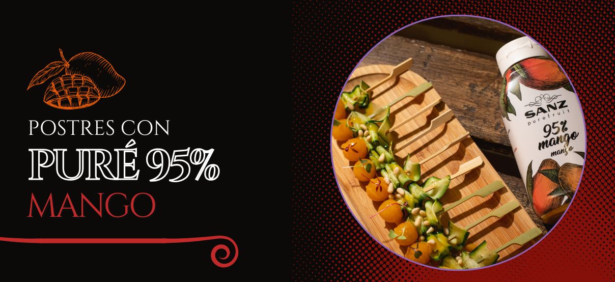 Receta aperitivo con puré de mango